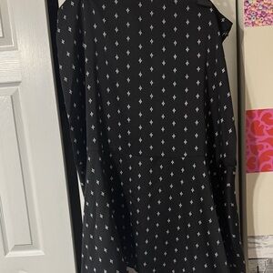 Loft Black Skirt with White Diamond Pattern